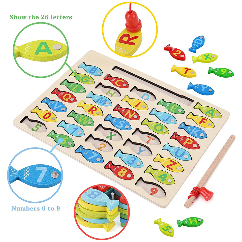 Magnetic Wooden Fishing Game